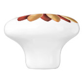 Retro MOD Hippie Sinaasappel Daisy Bloemenveer Keramische Knop (Zijkant)