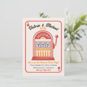 Retro Mod Hit de Jackpot Slot Machine Party Kaart (Staand voorkant)