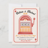 Retro Mod Hit de Jackpot Slot Machine Party Kaart (Voorkant)