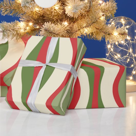 Retro Mod kerst - Abstract patroonglas Cadeaupapier (Feestdagen)