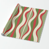 Retro Mod kerst - Abstract patroonglas Cadeaupapier (Uitgerold)