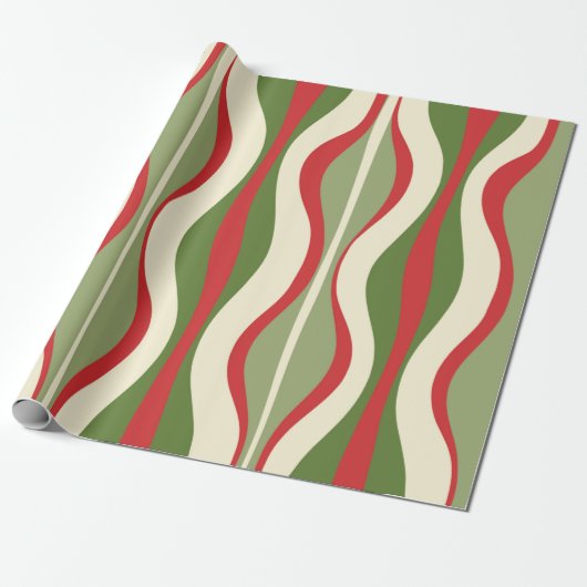Retro Mod kerst - Abstract patroonglas Cadeaupapier (Uitgerold)