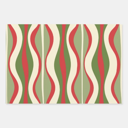 Retro Mod kerst - Patronen Inpakpapier Vel (Voorkant 3)