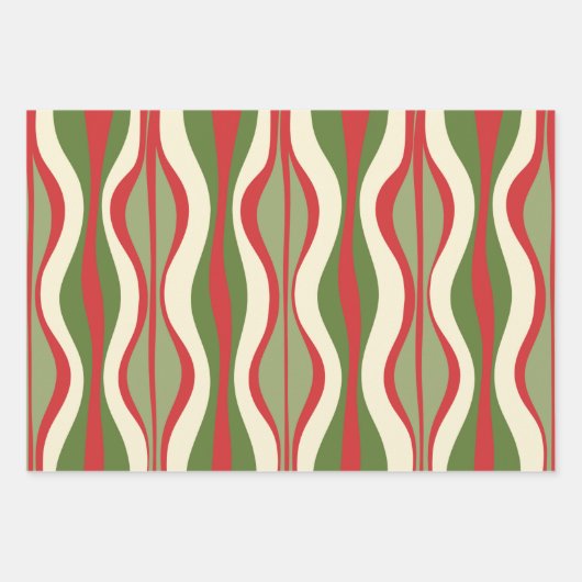 Retro Mod kerst - Patronen Inpakpapier Vel (Voorkant 2)