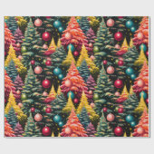 Retro Mod Kerstboom Extravaganza Cadeaupapier (Vlak)