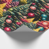 Retro Mod Kerstboom Extravaganza Cadeaupapier (Hoek)