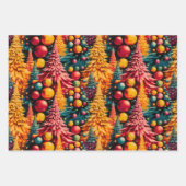 Retro Mod Kerstboom Extravaganza Inpakpapier Vel (Voorkant 3)