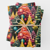 Retro Mod Kerstboom Extravaganza Inpakpapier Vel (In situ)