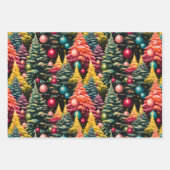 Retro Mod Kerstboom Extravaganza Inpakpapier Vel (Voorkant)