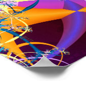 Retro-Mod Mandelbrot (12 bij 12) Art Print Poster (Hoek)