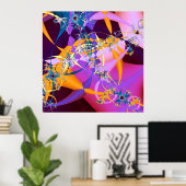 Retro-Mod Mandelbrot Art Print Poster (Thuiskantoor)