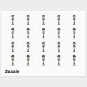 Retro Mod Meisje Sticker (Vel)