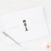 Retro Mod Meisje Sticker (Envelop)