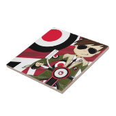 Retro Mod op scooter Tegeltje (Zijkant)