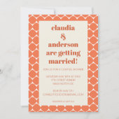 Retro Mod Oranje Geometrische vormen Koppelschoen Kaart (Voorkant)