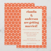 Retro Mod Oranje Geometrische vormen Koppelschoen Kaart (Voorkant / Achterkant)