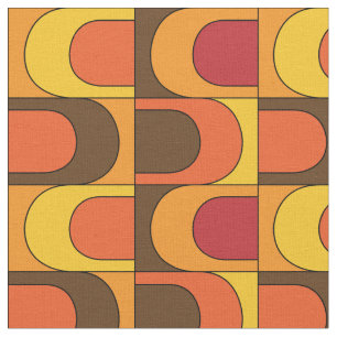 Retro Mod Oranje Patroon Stof