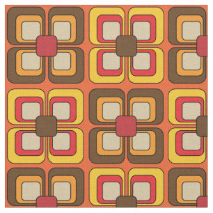 Retro Mod Oranje Patroon Stof