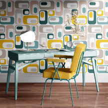 Retro Mod Ovalen Aqua Turquoise Blush Roze Geel