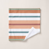 Retro Mod Patronen Sage Teal Terracotta Oranje Bad Handdoek (Wasdoekje)