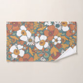 Retro Mod Patronen Sage Teal Terracotta Oranje Bad Handdoek (Handdoek)
