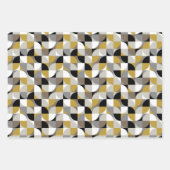 Retro Mod Patterns Mustard Beige Taupe Grey Inpakpapier Vel (Voorkant)