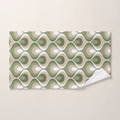 Retro Mod Patterns Sage Olive Green Beige Bad Handdoek (Handdoek)