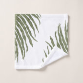 Retro Mod Patterns Sage Olive Green Beige Bad Handdoek (Wasdoekje)