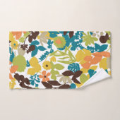 Retro Mod Patterns Teal Orange Mustard Green Bad Handdoek (Handdoek)