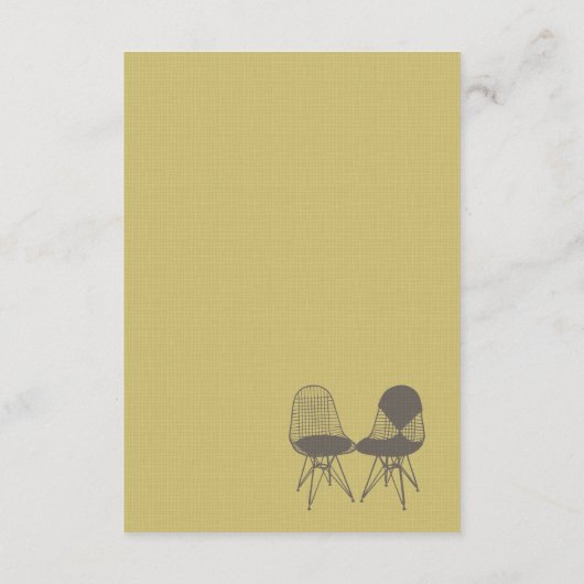 Retro Mod Perfect Stoel Paar Eames Enclosure Kaart (Achterkant)