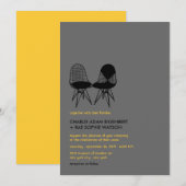 Retro Mod Perfect Stoel Paar Eames Modern Wedding Kaart (Voorkant / Achterkant)