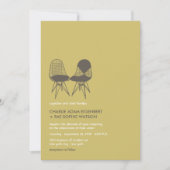 Retro Mod Perfect Stoel Pair Eames Wedding Invite Kaart (Voorkant)