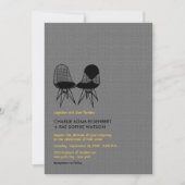 Retro Mod Perfect Stoel Pair Eames Wedding Invite Kaart (Voorkant)