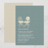 Retro Mod Perfect Stoel Pair Eames Wedding Invite Kaart (Voorkant / Achterkant)