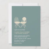 Retro Mod Perfect Stoel Pair Eames Wedding Invite Kaart (Voorkant)