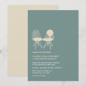Retro Mod Perfect Stoel Pair Eames Wedding Invite Kaart (Voorkant / Achterkant)