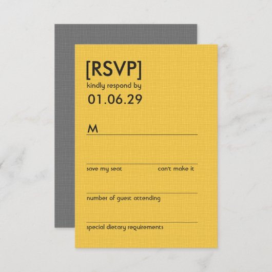 Retro Mod Perfect Stoel Pair Eames Wedding RSVP (Voorkant / Achterkant)