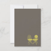 Retro Mod Perfect Stoel Pair Eames Wedding RSVP Kaartje (Achterkant)