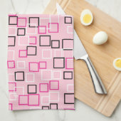 Retro Mod Pink Kitchen Towel Gift Theedoek (Quarter Fold)