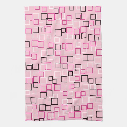 Retro Mod Pink Kitchen Towel Gift Theedoek (Verticaal)