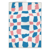 Retro Mod Roze Blauw Checkerboard Abstract (Voorkant)