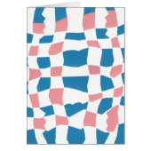 Retro Mod Roze Blauw Checkerboard Abstract (Voorkant)