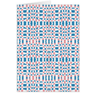Retro Mod Roze Blauw Checkerboard Abstract