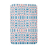 Retro Mod Roze Blauw Checkerboard Abstract Badmat (Voorkant Verticaal)