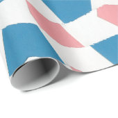 Retro Mod Roze Blauw Checkerboard Abstract Cadeaupapier (Rol Hoek)