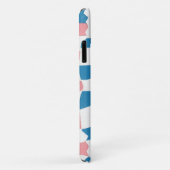 Retro Mod Roze Blauw Checkerboard Abstract Case-Mate iPhone Case (Achterkant/rechts)