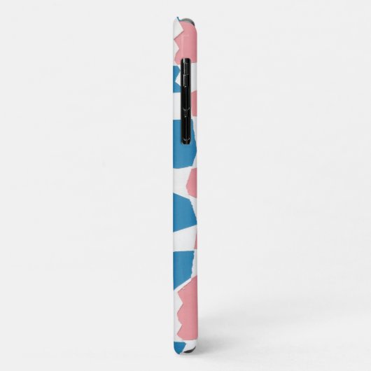 Retro Mod Roze Blauw Checkerboard Abstract Case-Mate iPhone Case (Achterkant/links)