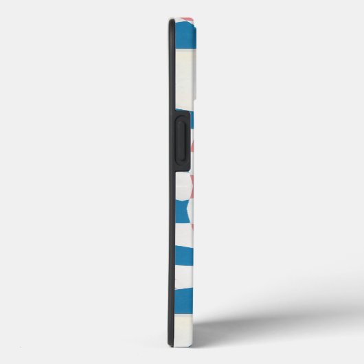 Retro Mod Roze Blauw Checkerboard Abstract Case-Mate iPhone Case (Achterkant / Rechts)