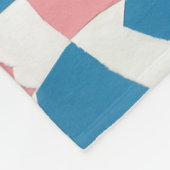 Retro Mod Roze Blauw Checkerboard Abstract Fleece Deken (Hoek)