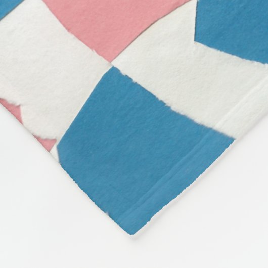 Retro Mod Roze Blauw Checkerboard Abstract Fleece Deken (Hoek)